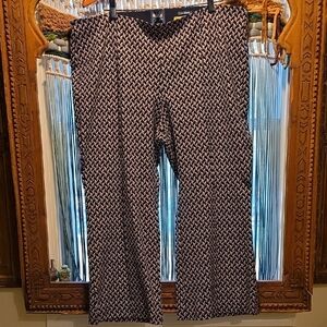 Geometric Print Wide-Leg Pants - Black & White